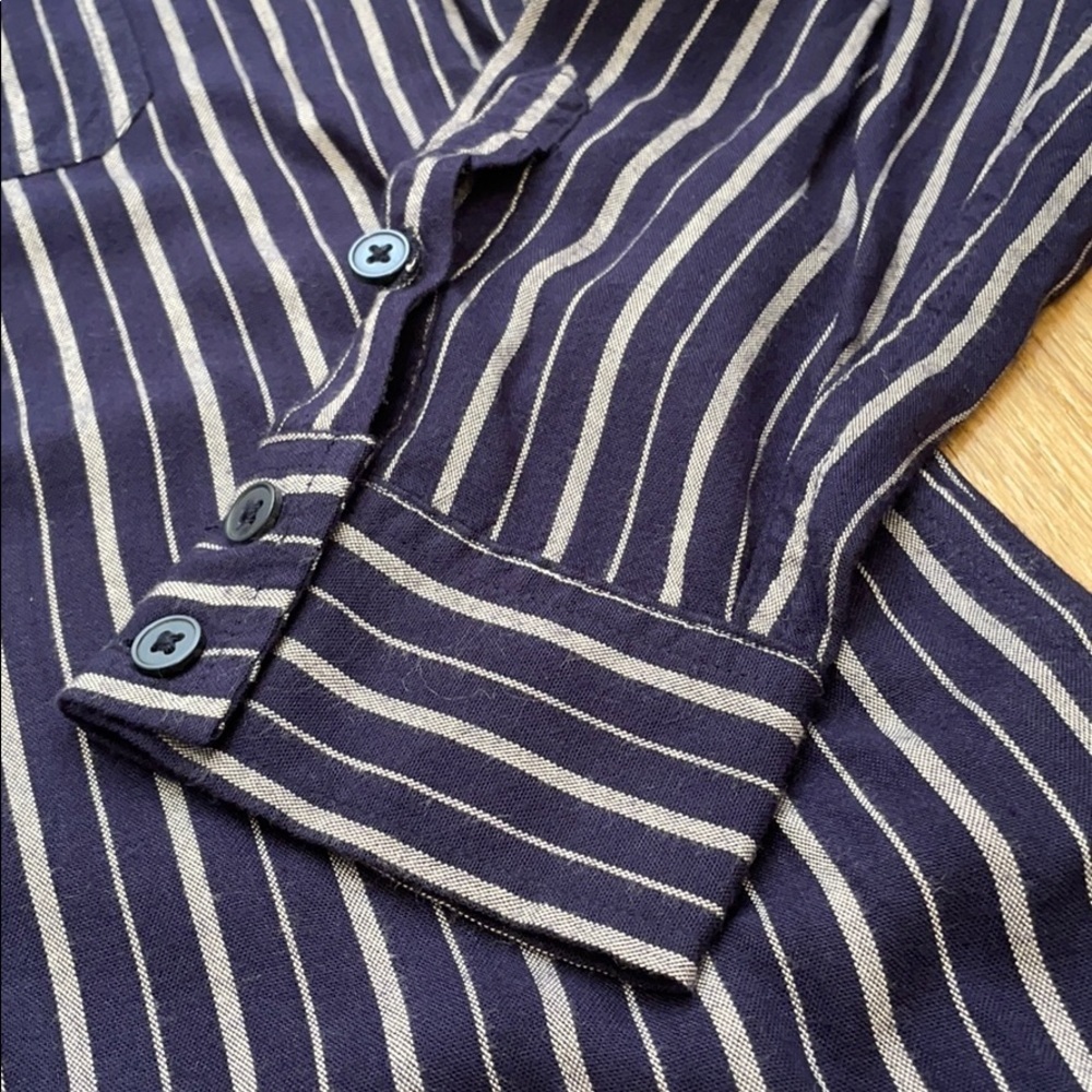 Universal Threads Striped Button Down Navy Shirt … - image 6